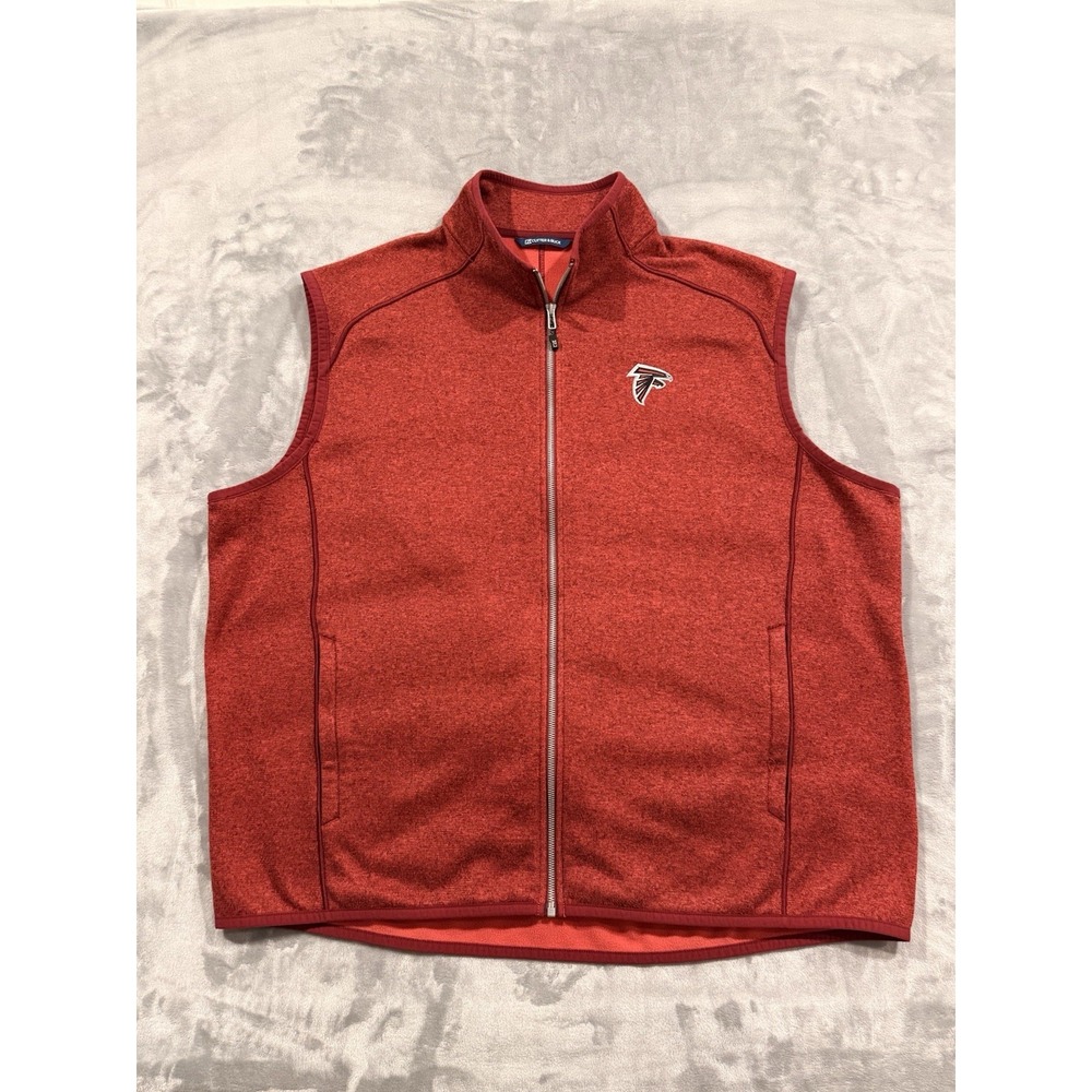Atlanta Falcons Cutter & Buck Men's 3XL Fleece Vest Red Embroidered
